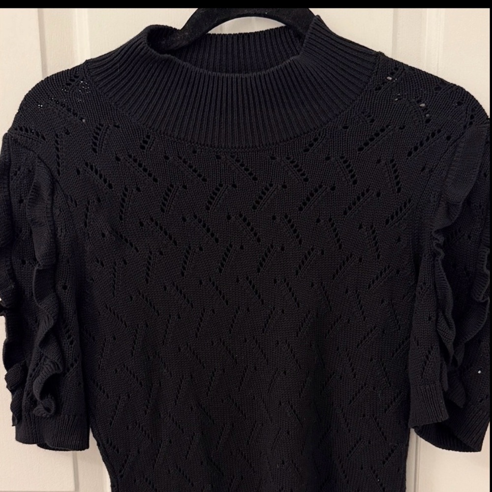 White House Black Market Black Knit Top